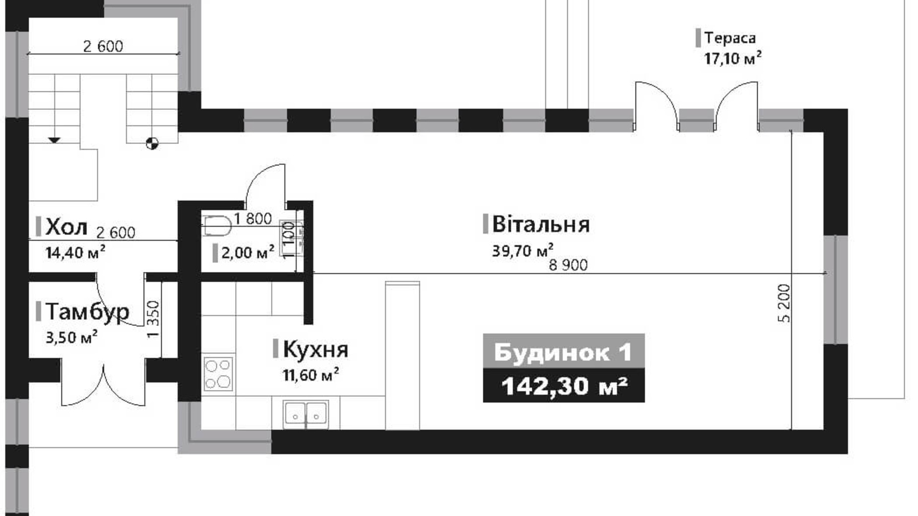 Планування багато­рівневої квартири в КМ Renaissance 142.3 м², фото 195428