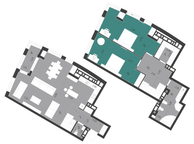 ЖК Парус City: планування 3-кімнатної квартири 137.1 м²
