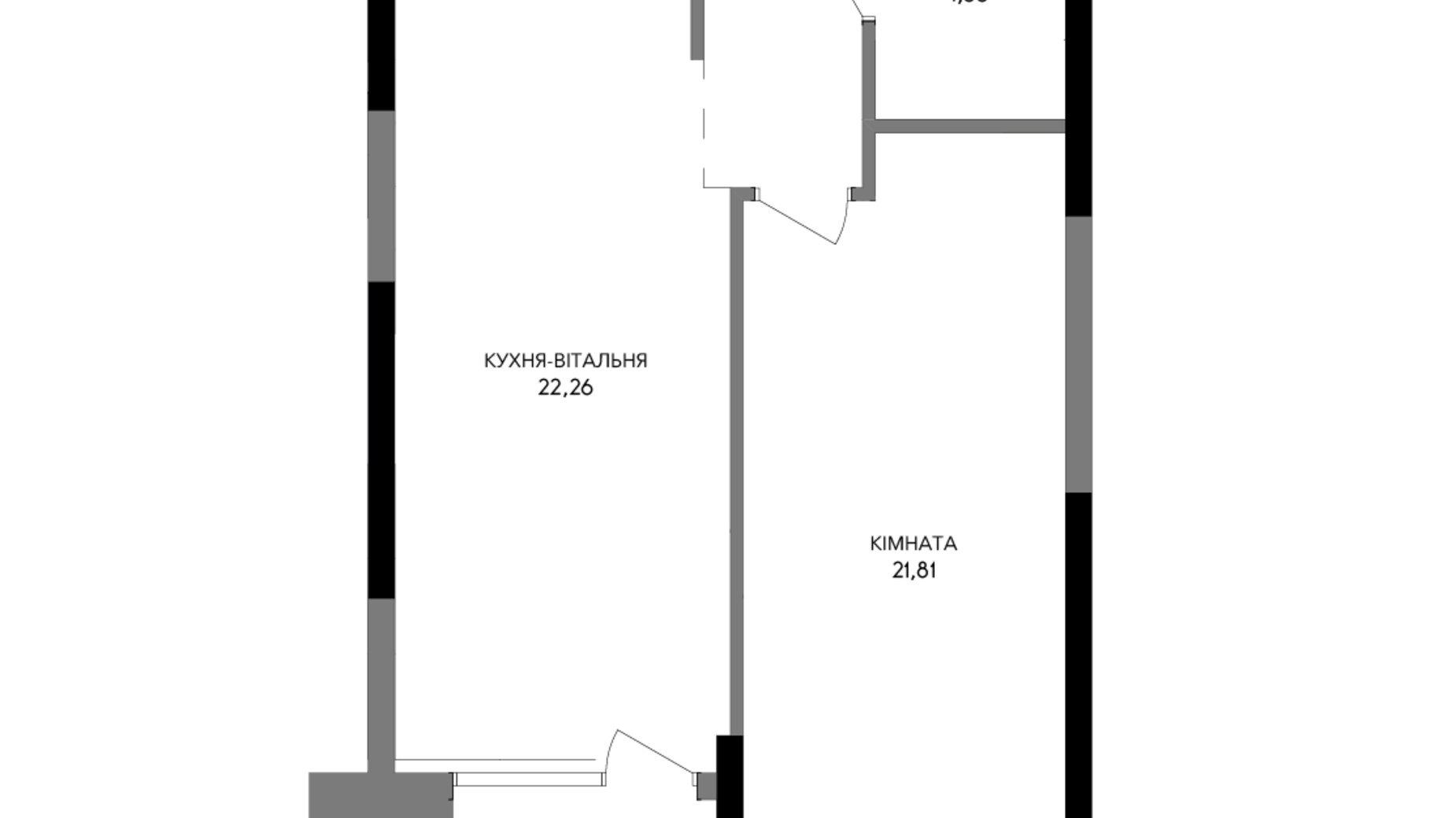 Планировка 1-комнатной квартиры в Инновационный комплекс A136 Highlight Tower 58.79 м², фото 200450