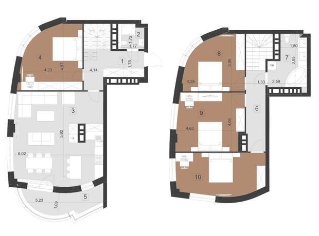 ЖК Парус Преміум: планування 4-кімнатної квартири 139.4 м²