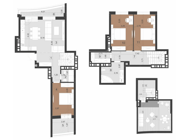 ЖК Парус Преміум: планування 3-кімнатної квартири 132.1 м²