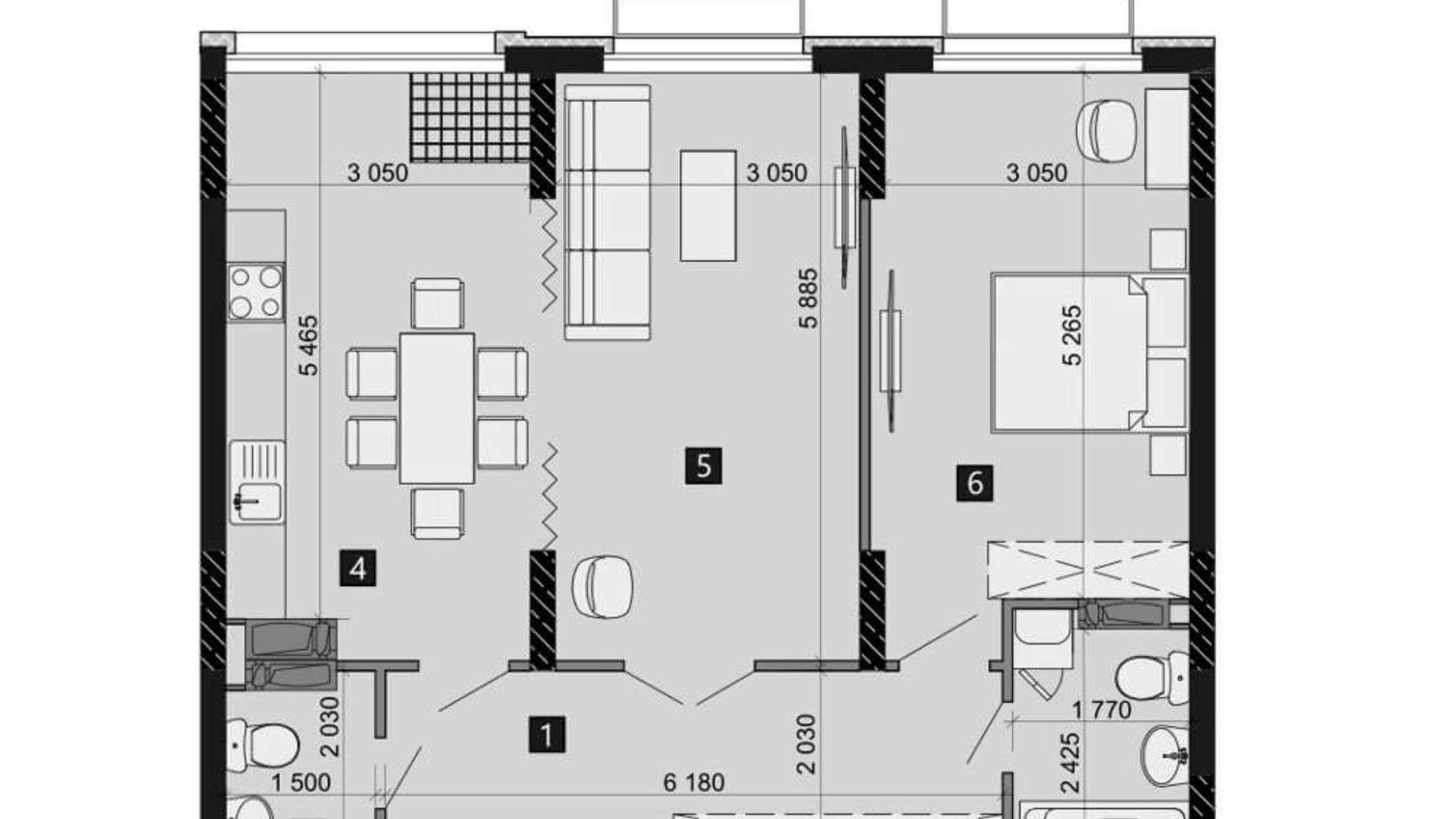 Планування 2-кімнатної квартири в ЖК Liko-Grad Perfect Town 72.27 м², фото 201870