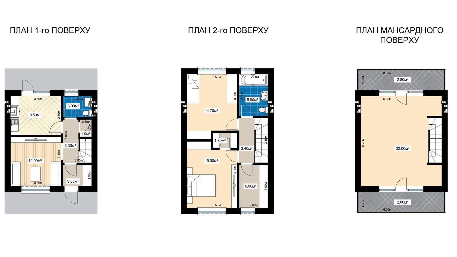 Планування таунхауса в Таунхаус Family town 124.2 м², фото 202520