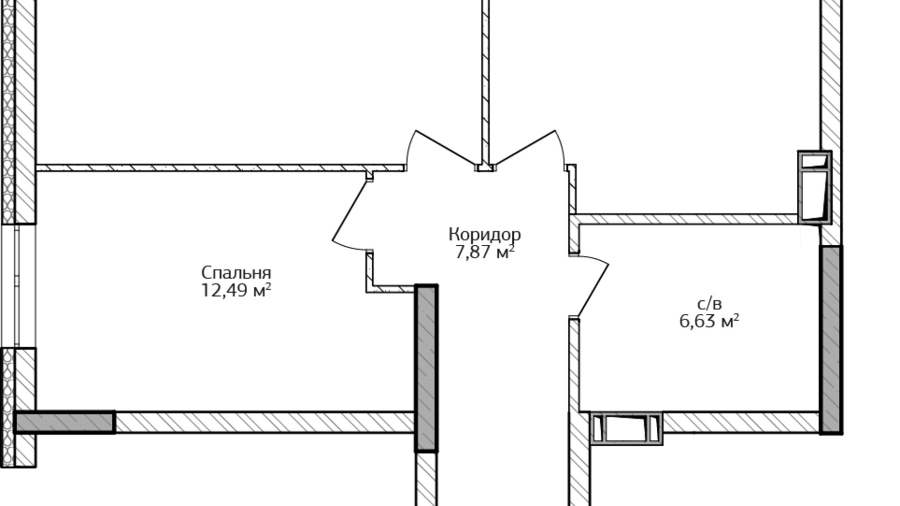 Планировка 2-комнатной квартиры в ЖК City Park 2 57.8 м², фото 204502