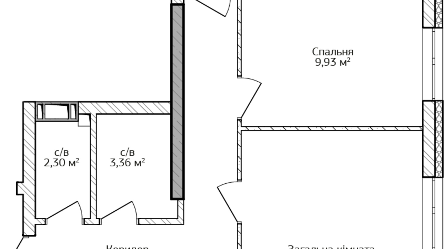 Планировка 3-комнатной квартиры в ЖК City Park 2 77.82 м², фото 204504