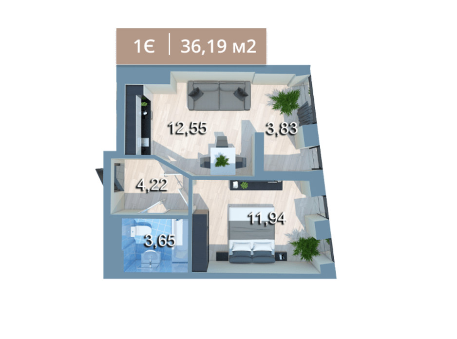 Планировка 1-комнатной квартиры в ЖК Вежа на Ломоносова 37.16 м², фото 205574 Планировка 1-комнатной квартиры в ЖК Вежа на Ломоносова 37.16 м², фото 205574
