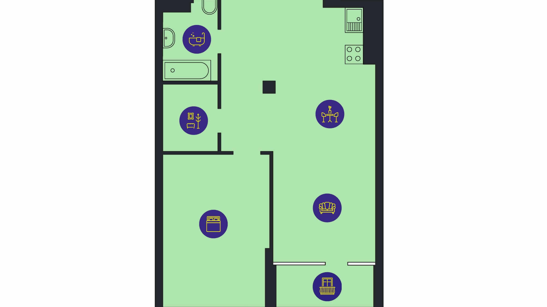 Планування 1-кімнатної квартири в ЖК Новопечерська Вежа 67.7 м², фото 205753