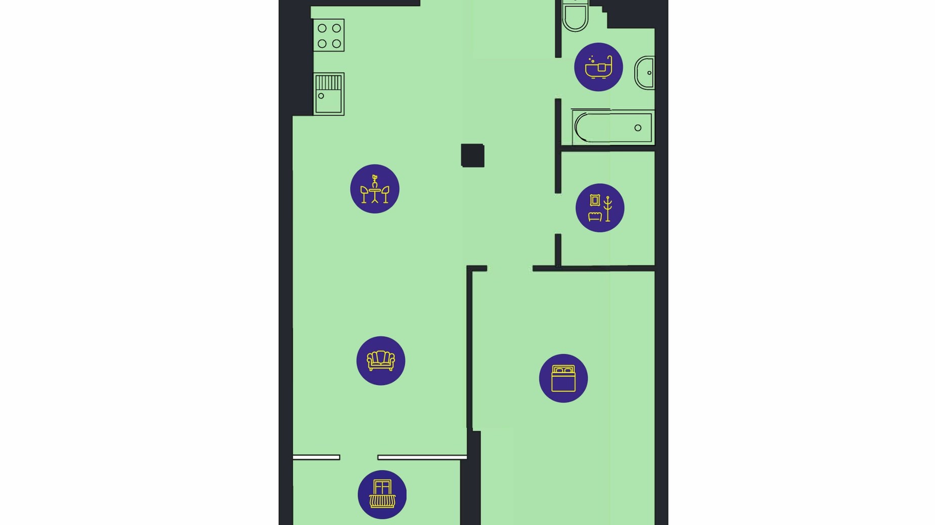 Планировка 1-комнатной квартиры в ЖК Новопечерська Вежа 67.8 м², фото 205761