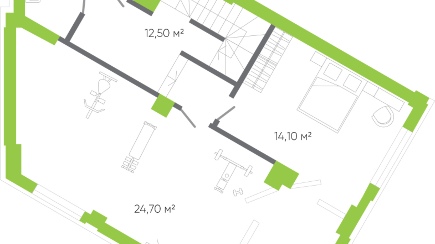 Планировка 3-комнатной квартиры в ЖК Оселя парк 145.7 м², фото 205923