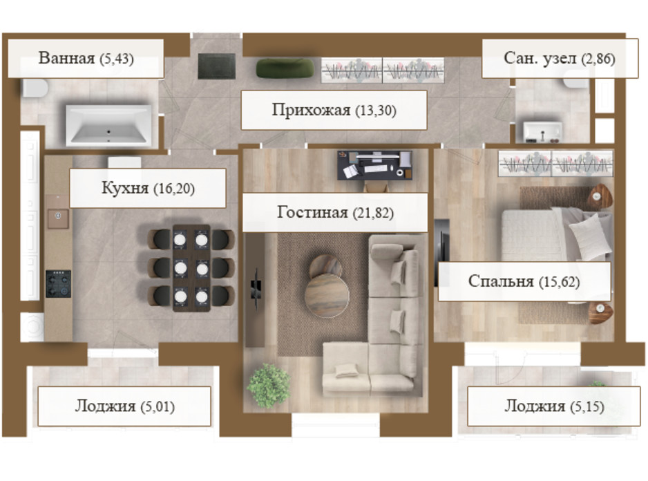 Планування 2-кімнатної квартири в ЖК Grand deLuxe на Садовій 85.39 м², фото 206139 Планування 2-кімнатної квартири в ЖК Grand deLuxe на Садовій 85.39 м², фото 206139