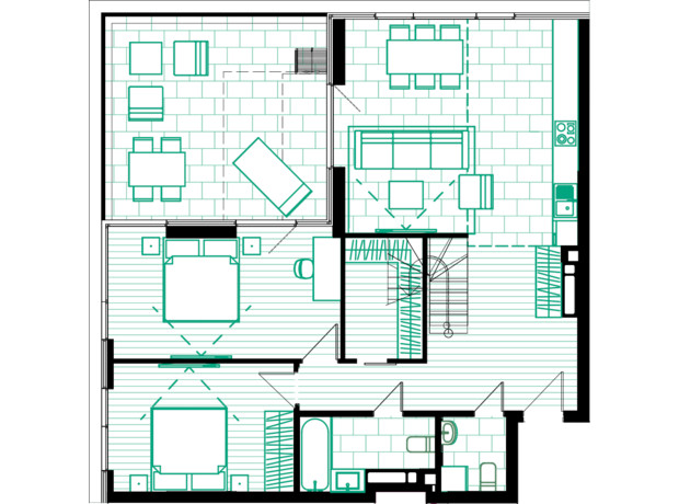 ЖК Creator City: планування 6-кімнатної квартири 183.7 м²