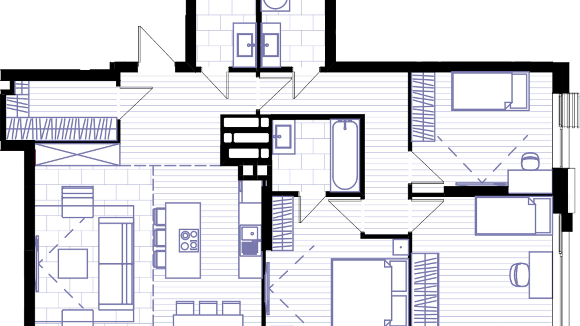 Планировка 4-комнатной квартиры в ЖК Creator City 108.13 м², фото 206264