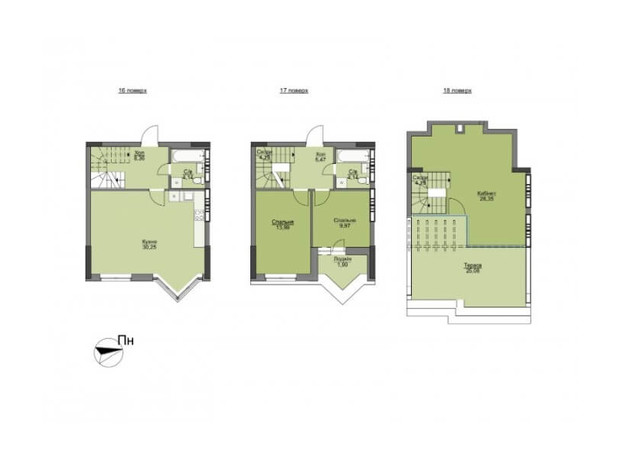 ЖК Vyshgorod Plaza: планування 3-кімнатної квартири 122.47 м²