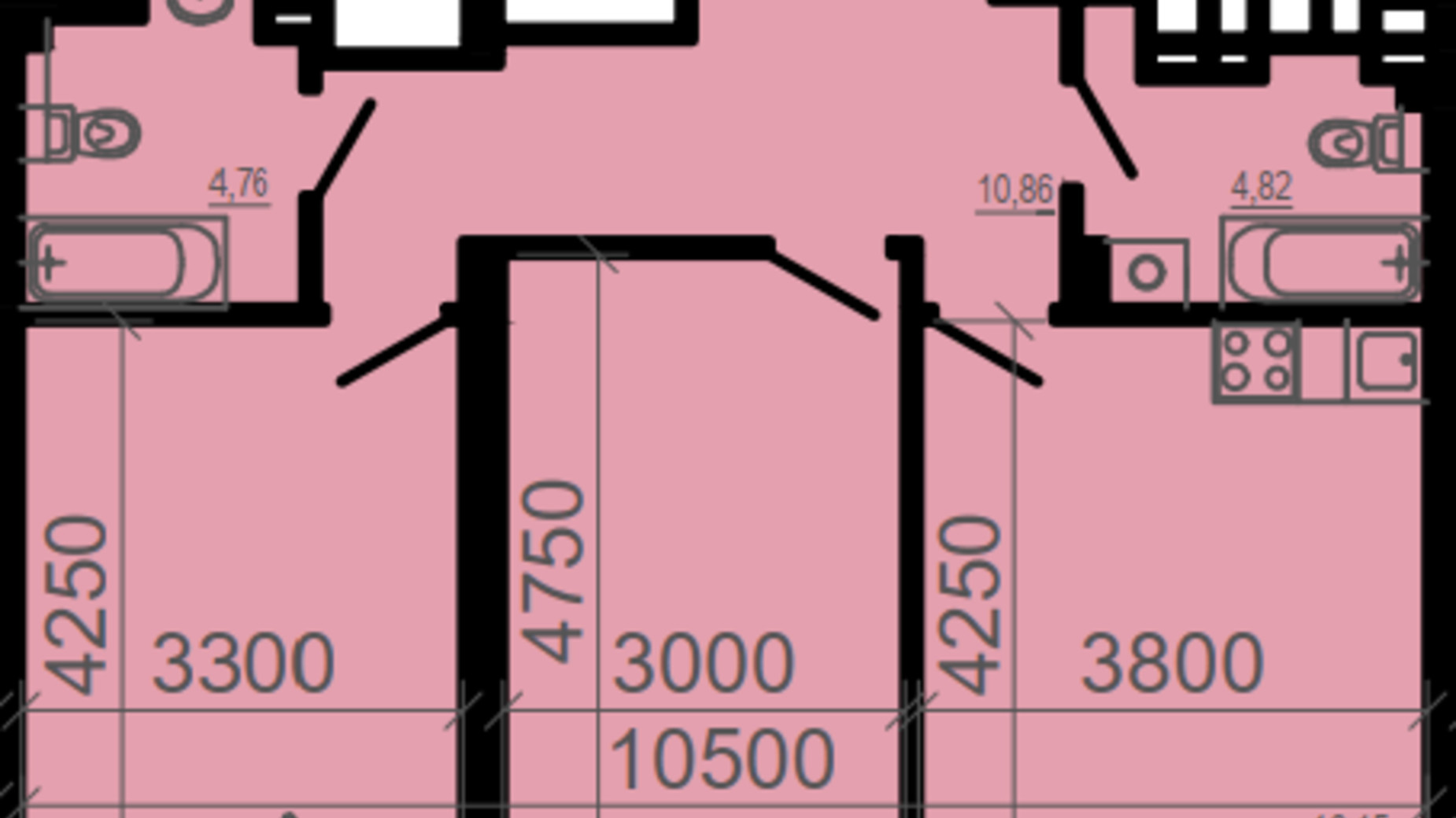 Планування 2-кімнатної квартири в ЖК Фаворит 67.43 м², фото 206325