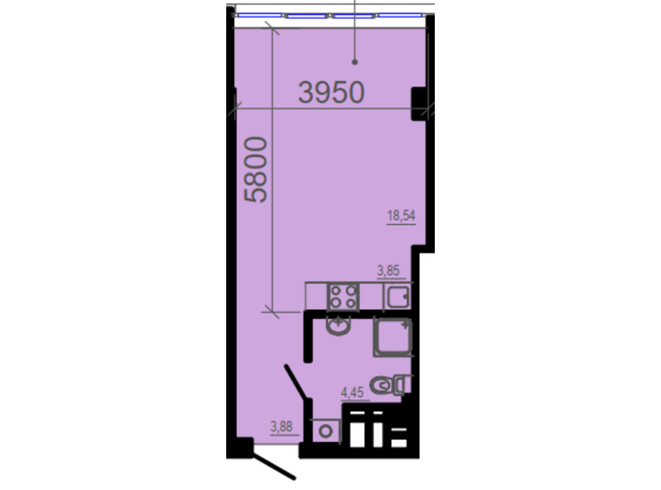 Планировка смарт квартиры в ЖК Фаворит 31.2 м², фото 206328 Планировка смарт квартиры в ЖК Фаворит 31.2 м², фото 206328