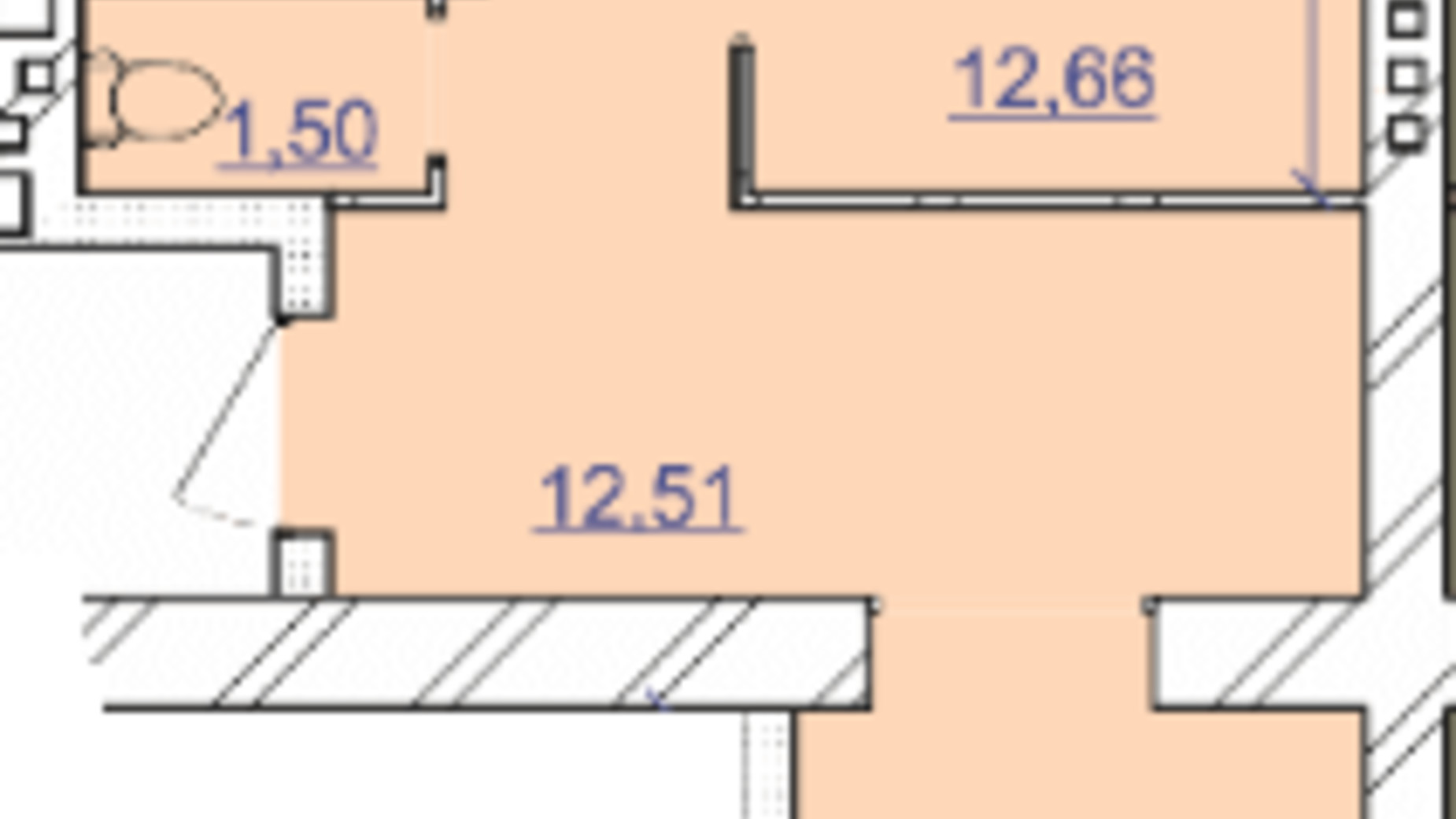 Планировка 2-комнатной квартиры в ЖК Grand Royal 58.83 м², фото 206823