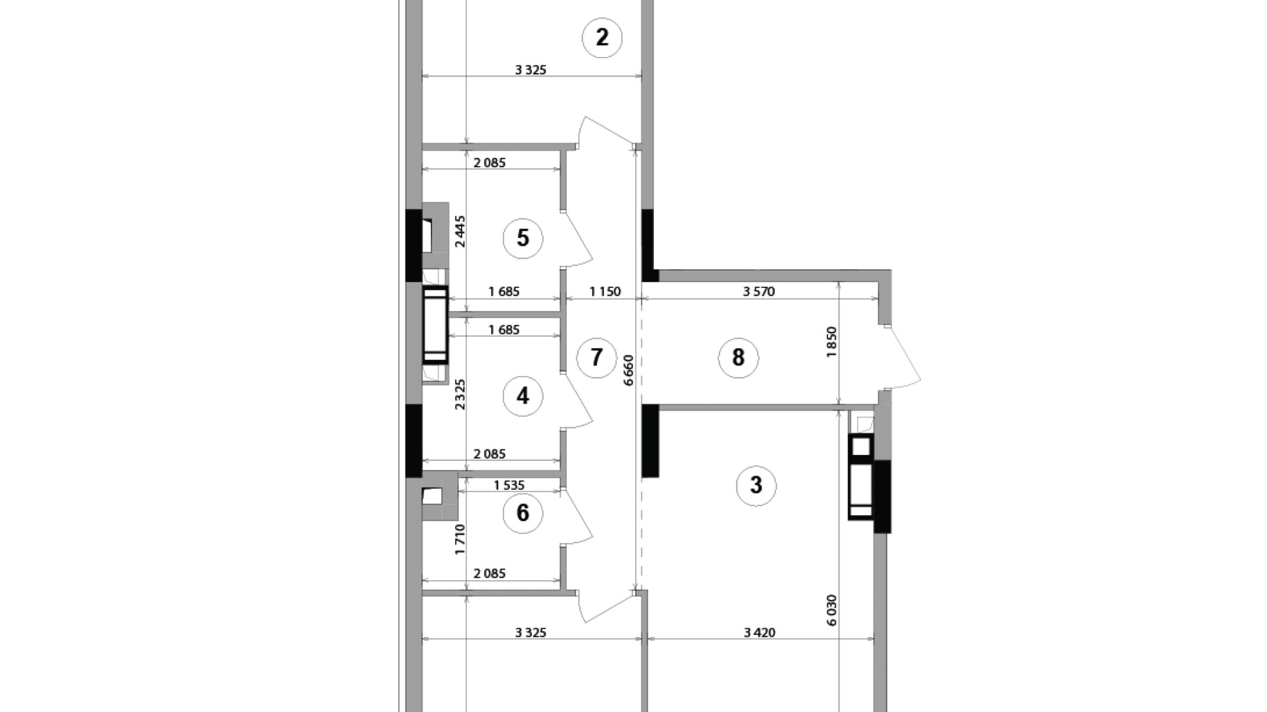 Планировка 2-комнатной квартиры в ЖК Lucky Land 81.99 м², фото 207833