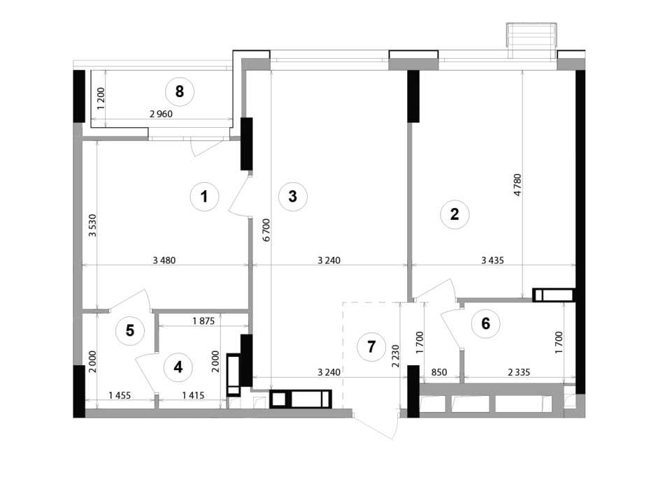 Планування 2-кімнатної квартири в ЖК Lucky Land 67.01 м², фото 207840 Планування 2-кімнатної квартири в ЖК Lucky Land 67.01 м², фото 207840