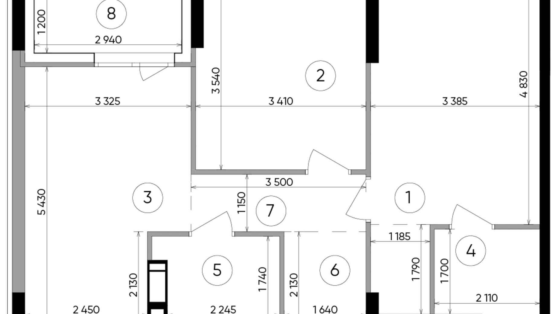 Планировка 2-комнатной квартиры в ЖК Lucky Land 66.24 м², фото 207841