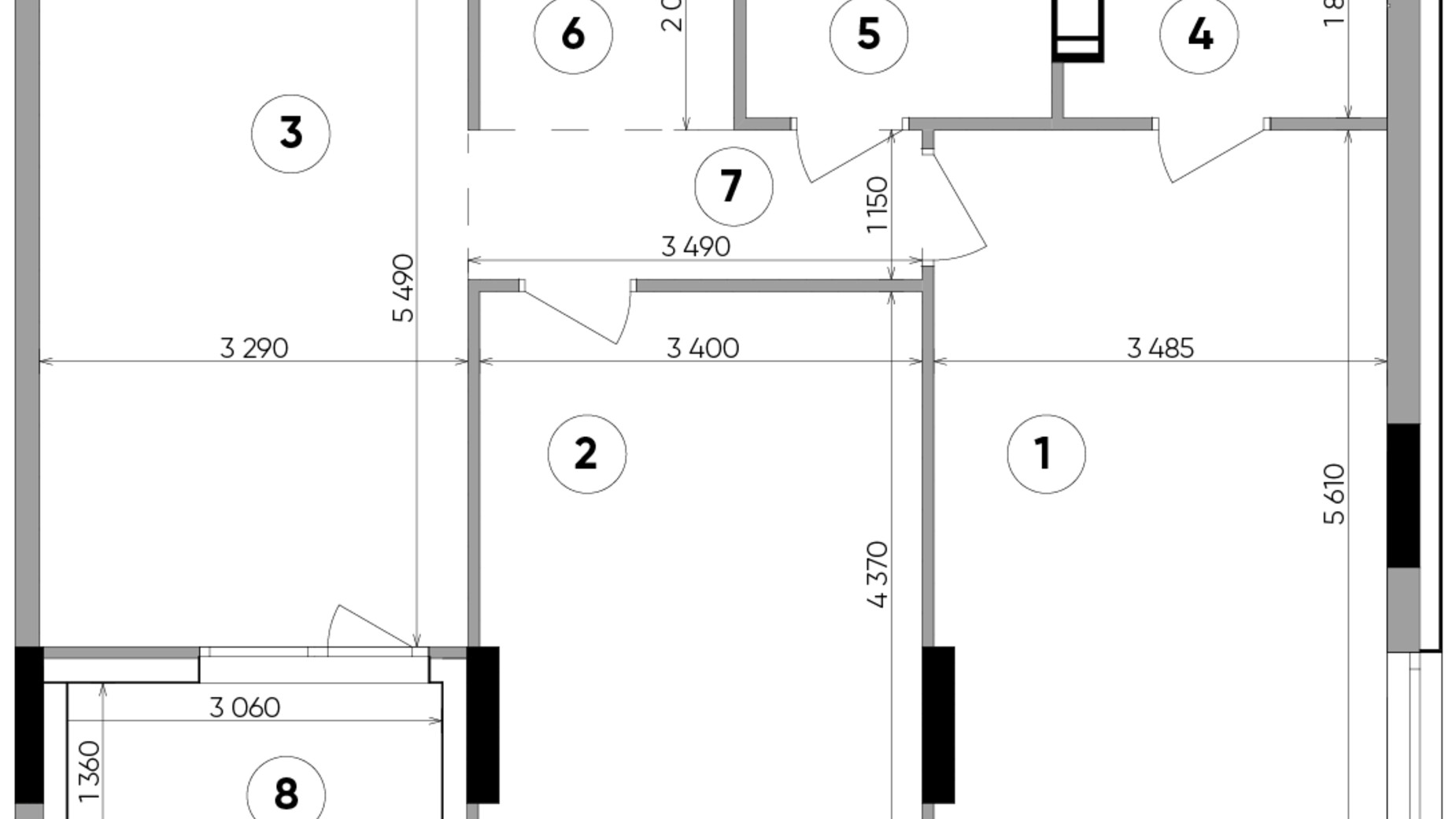 Планування 2-кімнатної квартири в ЖК Lucky Land 72.17 м², фото 207842