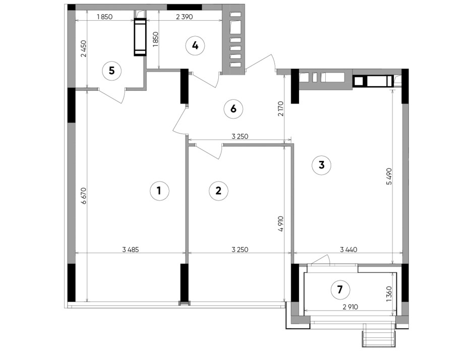 Планировка 2-комнатной квартиры в ЖК Lucky Land 79.21 м², фото 207843 Планировка 2-комнатной квартиры в ЖК Lucky Land 79.21 м², фото 207843