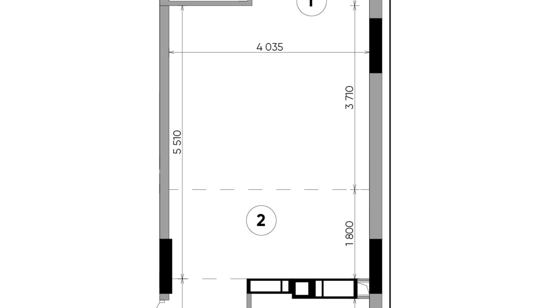 Планування квартири студії в ЖК Lucky Land 32.44 м², фото 207857