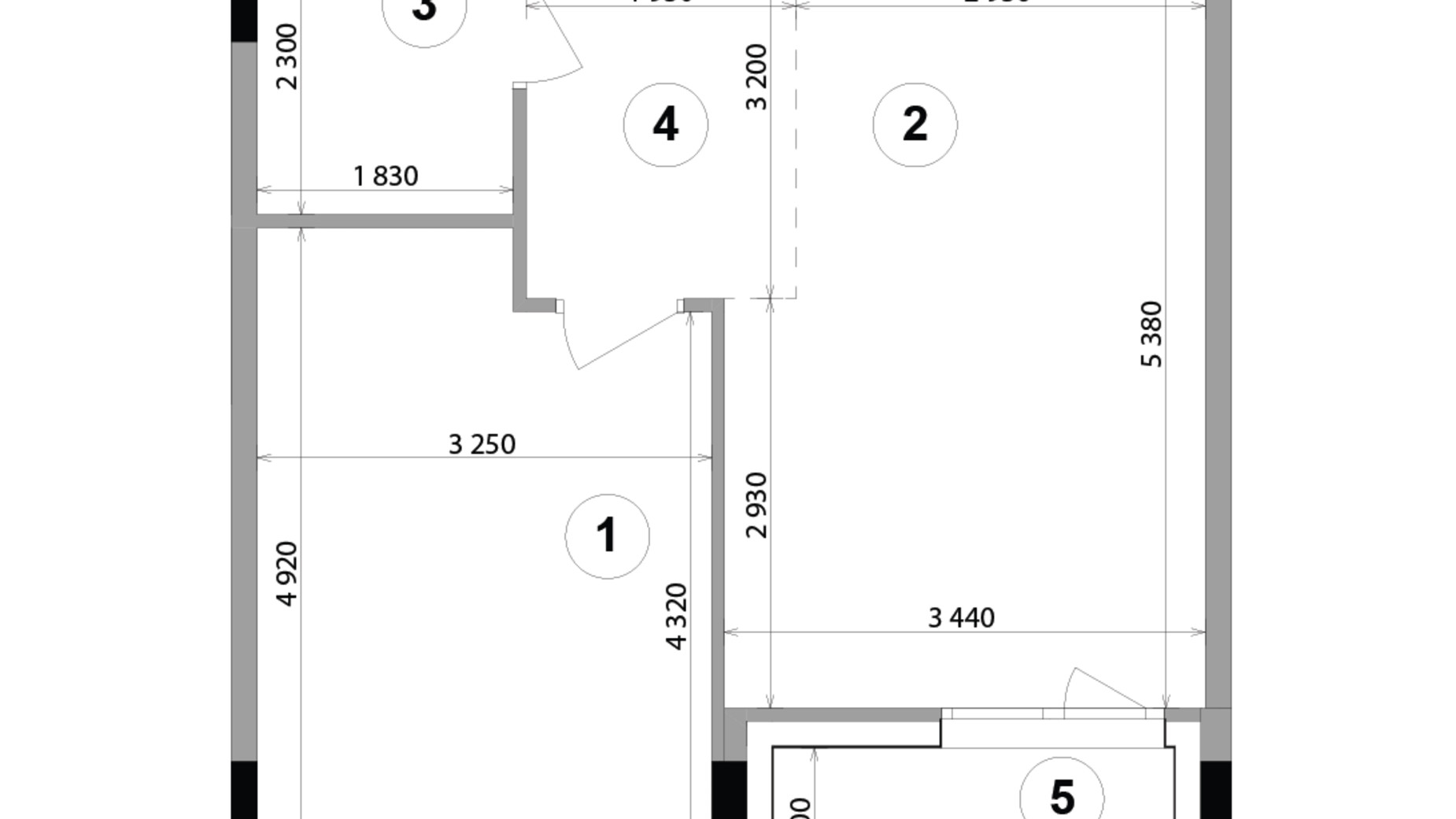 Планування 1-кімнатної квартири в ЖК Lucky Land 49.54 м², фото 207911