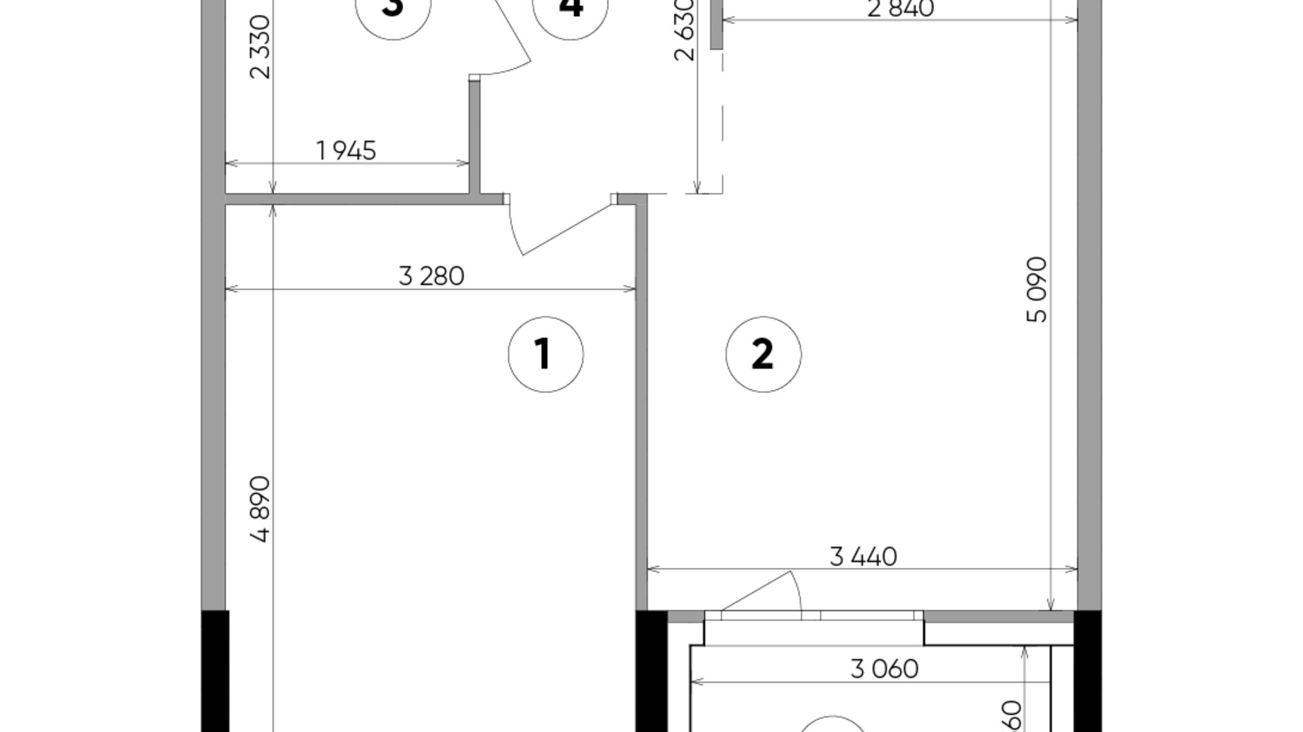 Планировка 1-комнатной квартиры в ЖК Lucky Land 46.72 м², фото 207917