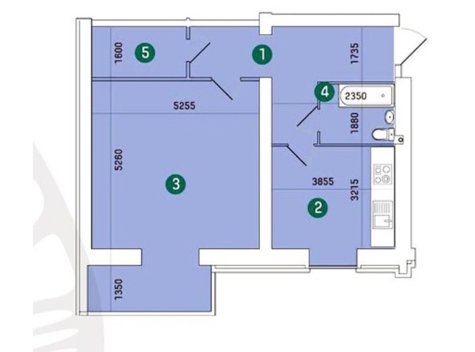 Планировка 1-комнатной квартиры в ЖК Заречный 68.54 м², фото 208389 Планировка 1-комнатной квартиры в ЖК Заречный 68.54 м², фото 208389