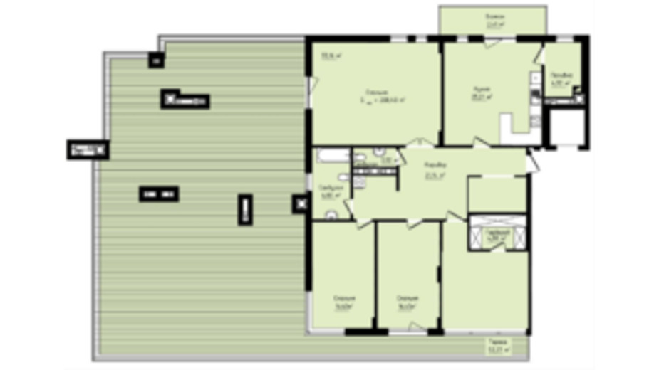 Планировка 4-комнатной квартиры в ЖК Globus Premium 208.4 м², фото 209544
