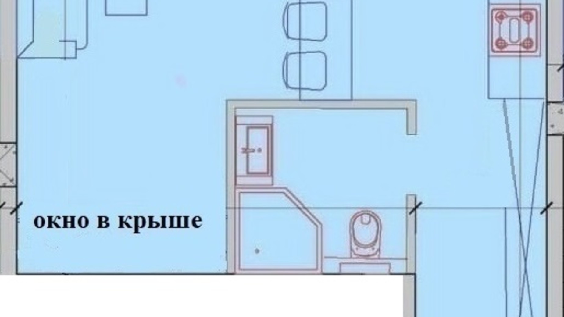 Планировка 1-комнатной квартиры в КД Малый Марсель-2 34 м², фото 210173