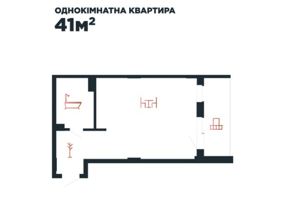 Планування 1-кімнатної квартири в ЖК Авторський 41 м², фото 211881 Планування 1-кімнатної квартири в ЖК Авторський 41 м², фото 211881