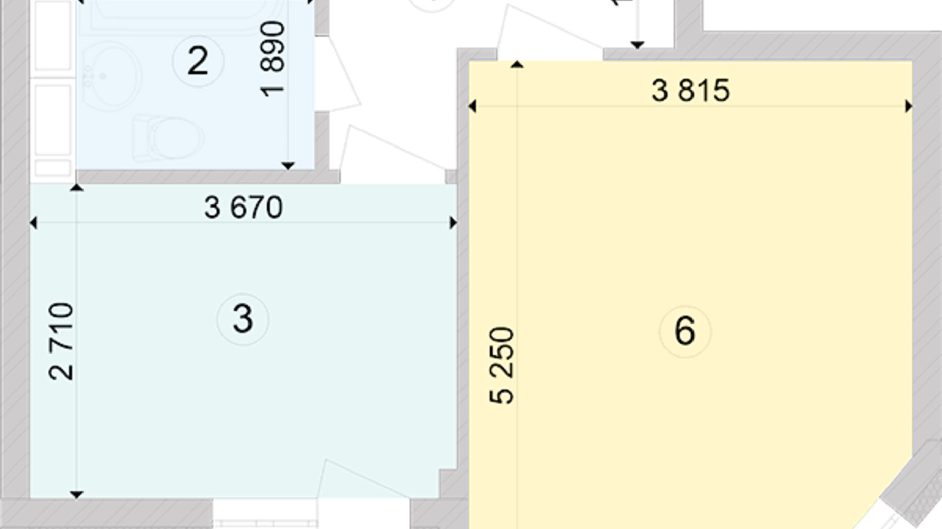 Планировка 1-комнатной квартиры в ЖК Голосеевская Долина 44.34 м², фото 212117