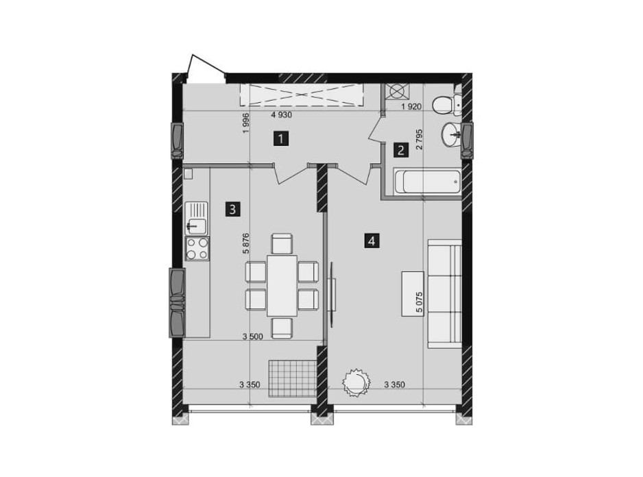 Планировка 1-комнатной квартиры в ЖК Likograd PerfectTown 50.91 м², фото 212358 Планировка 1-комнатной квартиры в ЖК Likograd PerfectTown 50.91 м², фото 212358