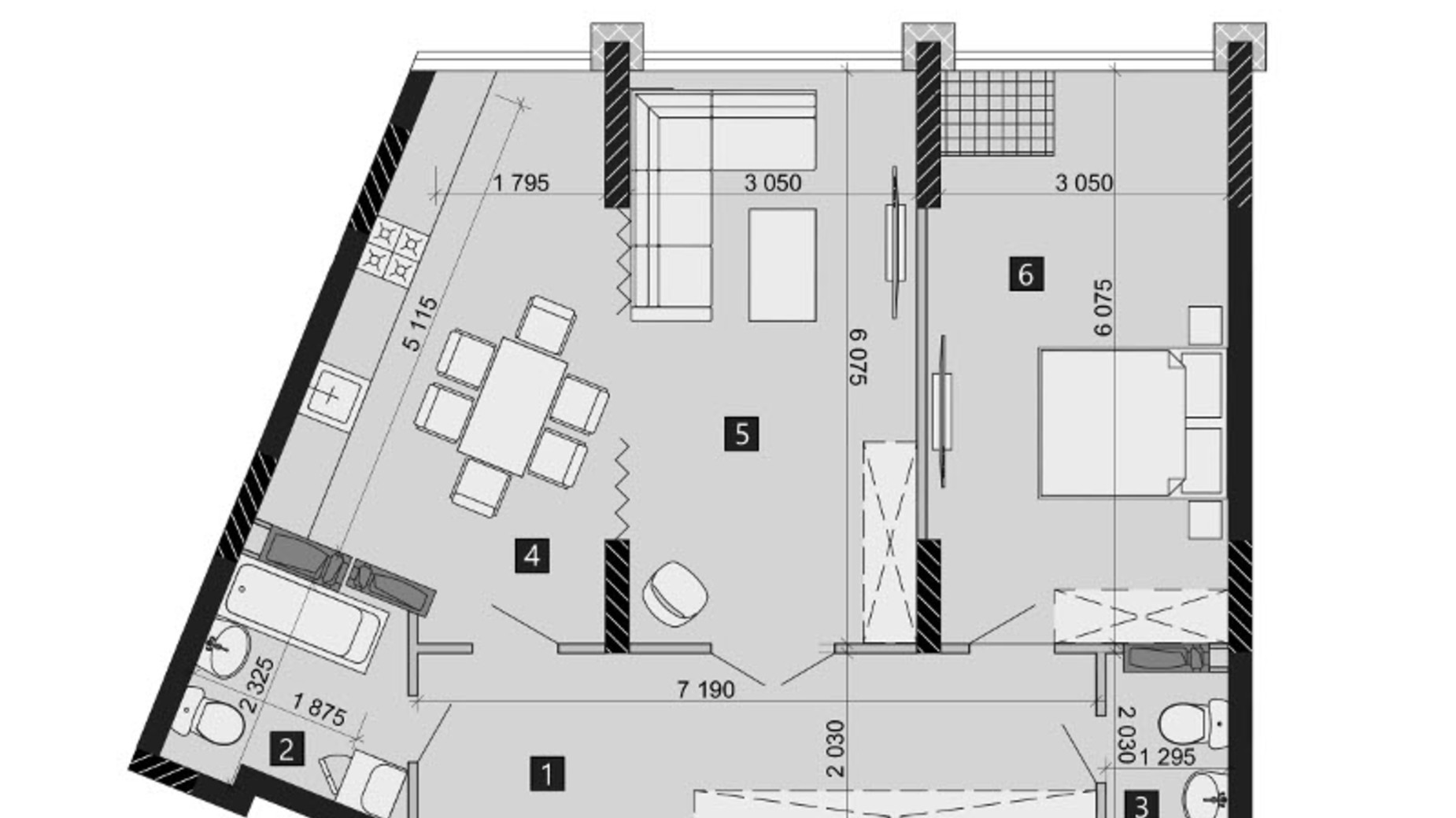 Планування 2-кімнатної квартири в ЖК Liko-Grad Perfect Town 75.45 м², фото 212370