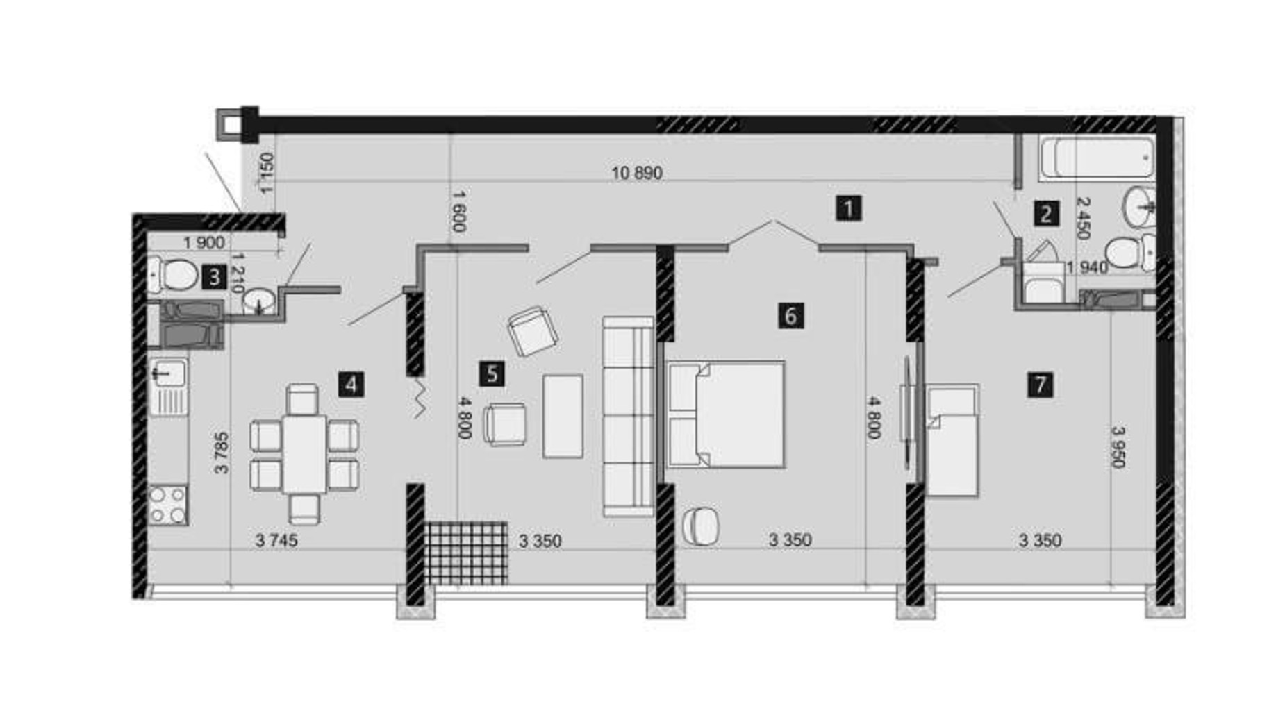 Планировка 3-комнатной квартиры в ЖК Liko-Grad Perfect Town 83.25 м², фото 212377