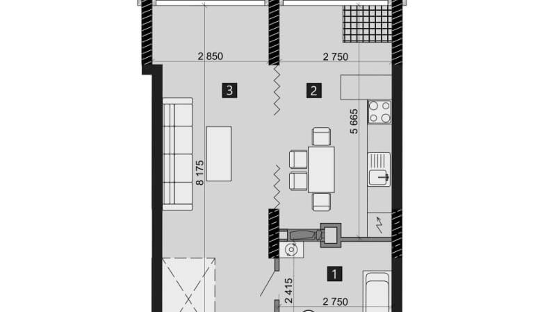 Планировка 1-комнатной квартиры в ЖК Liko-Grad Perfect Town 43.3 м², фото 212380