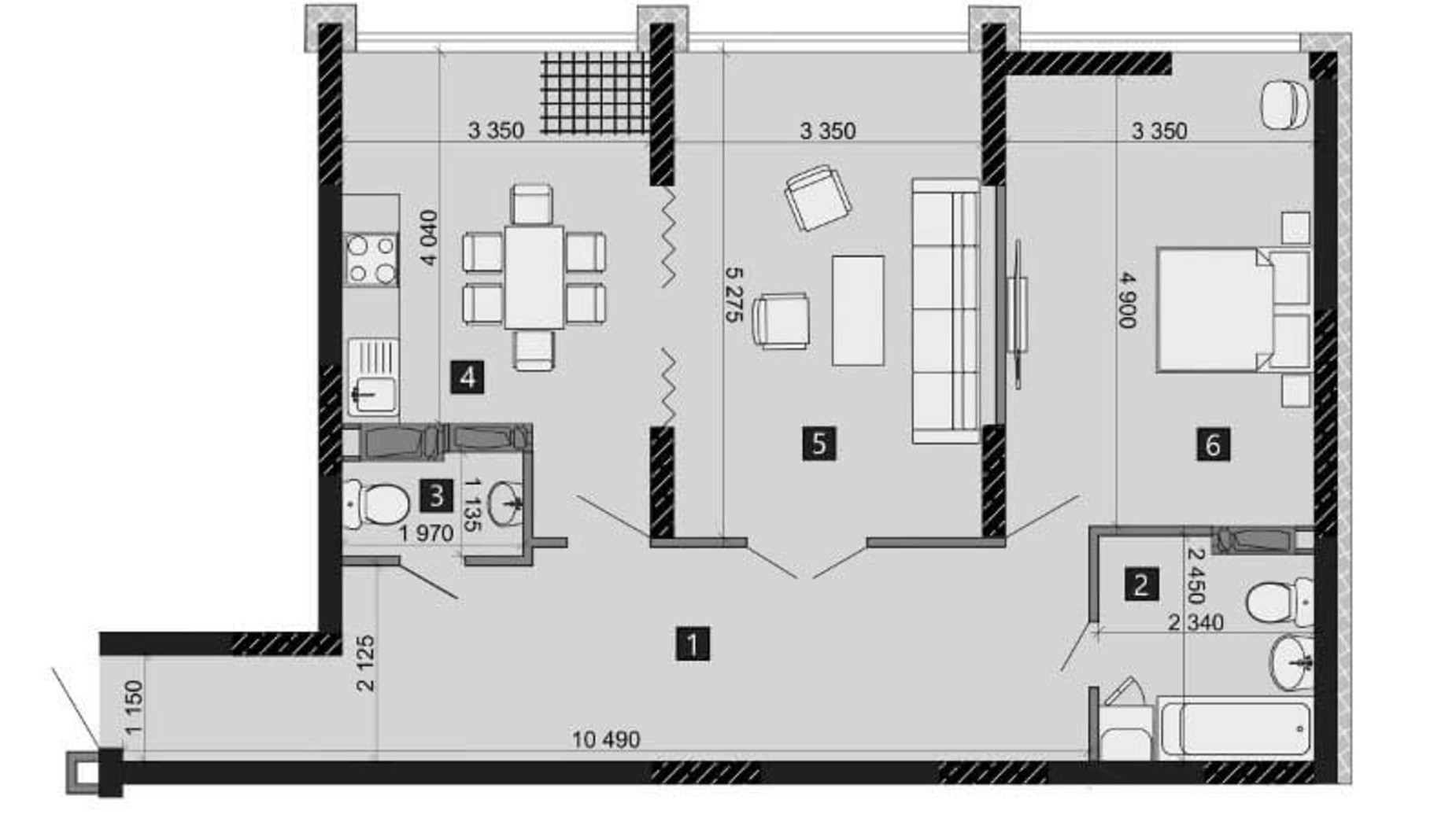 Планировка 2-комнатной квартиры в ЖК Liko-Grad Perfect Town 77.9 м², фото 212386