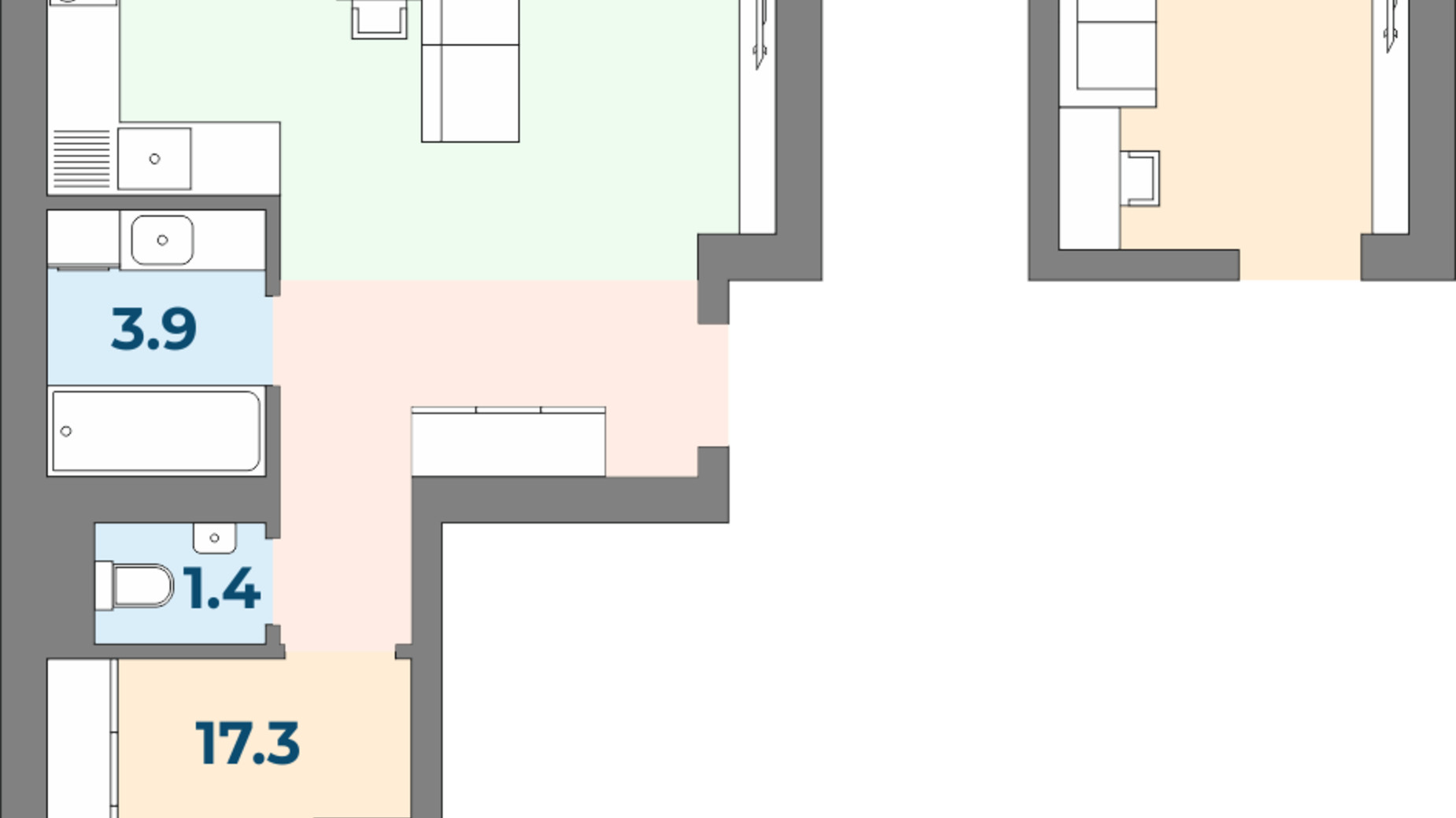 Планировка 2-комнатной квартиры в ЖК Яровица 76 м², фото 212631