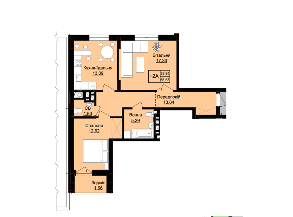 Планировка 2-комнатной квартиры в ЖК Prestige Hall (Престиж Холл) 68 м², фото 213700 Планировка 2-комнатной квартиры в ЖК Prestige Hall (Престиж Холл) 68 м², фото 213700