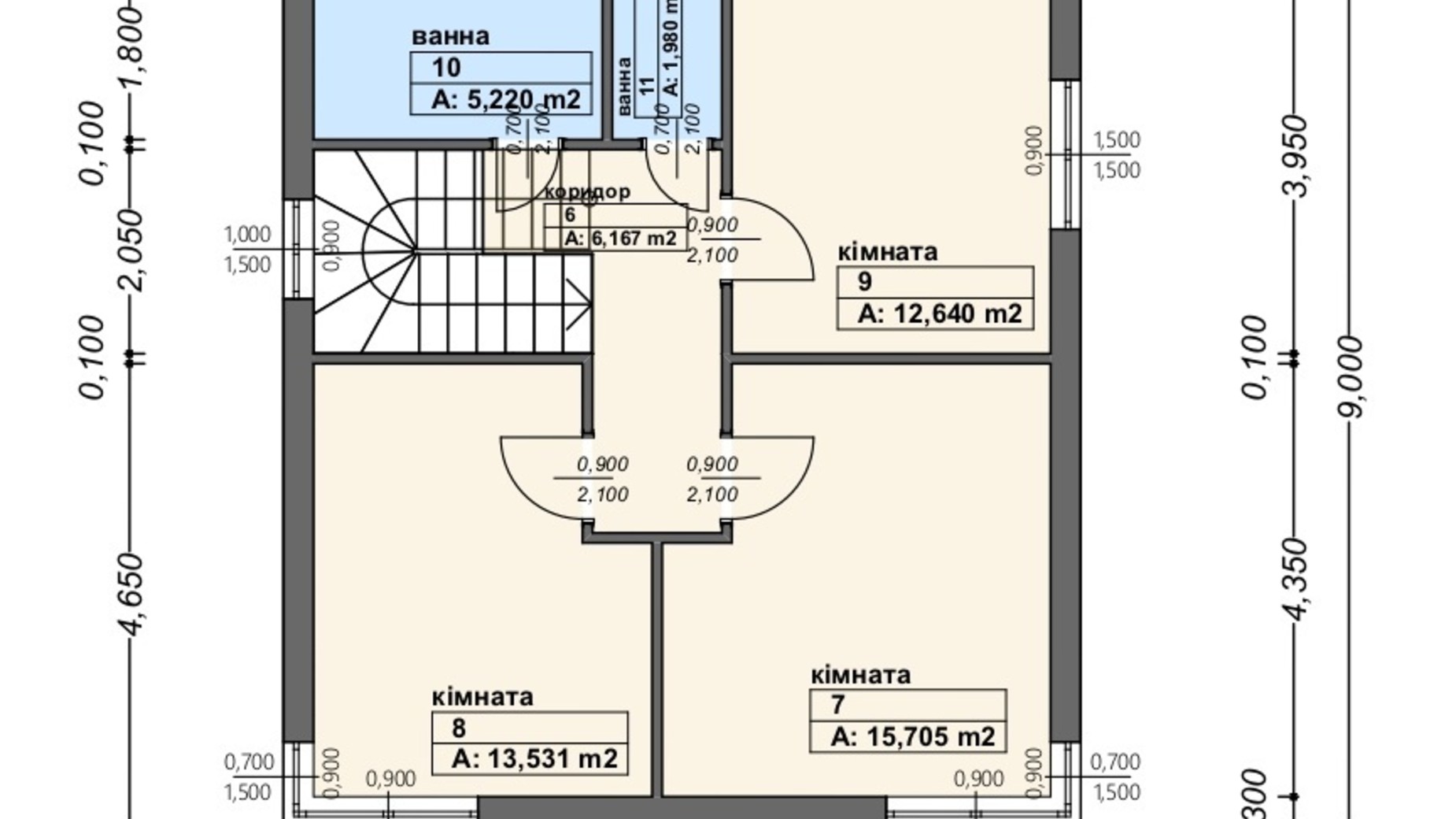 Планировка много­уровневой квартиры в КК Городок здоровья 219 м², фото 213806