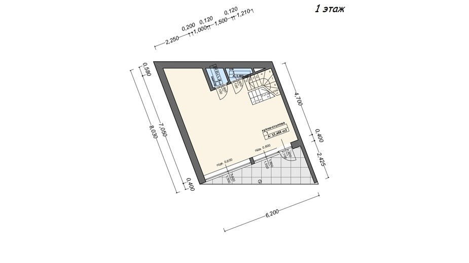 Планування таунхауса в Таунхаус Містечко Здоров'я 88 м², фото 213810