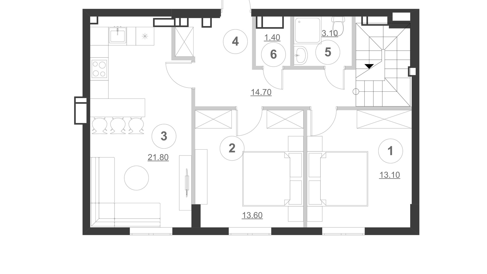 Планування багато­рівневої квартири в ЖК Greenville Park 176.4 м², фото 214258