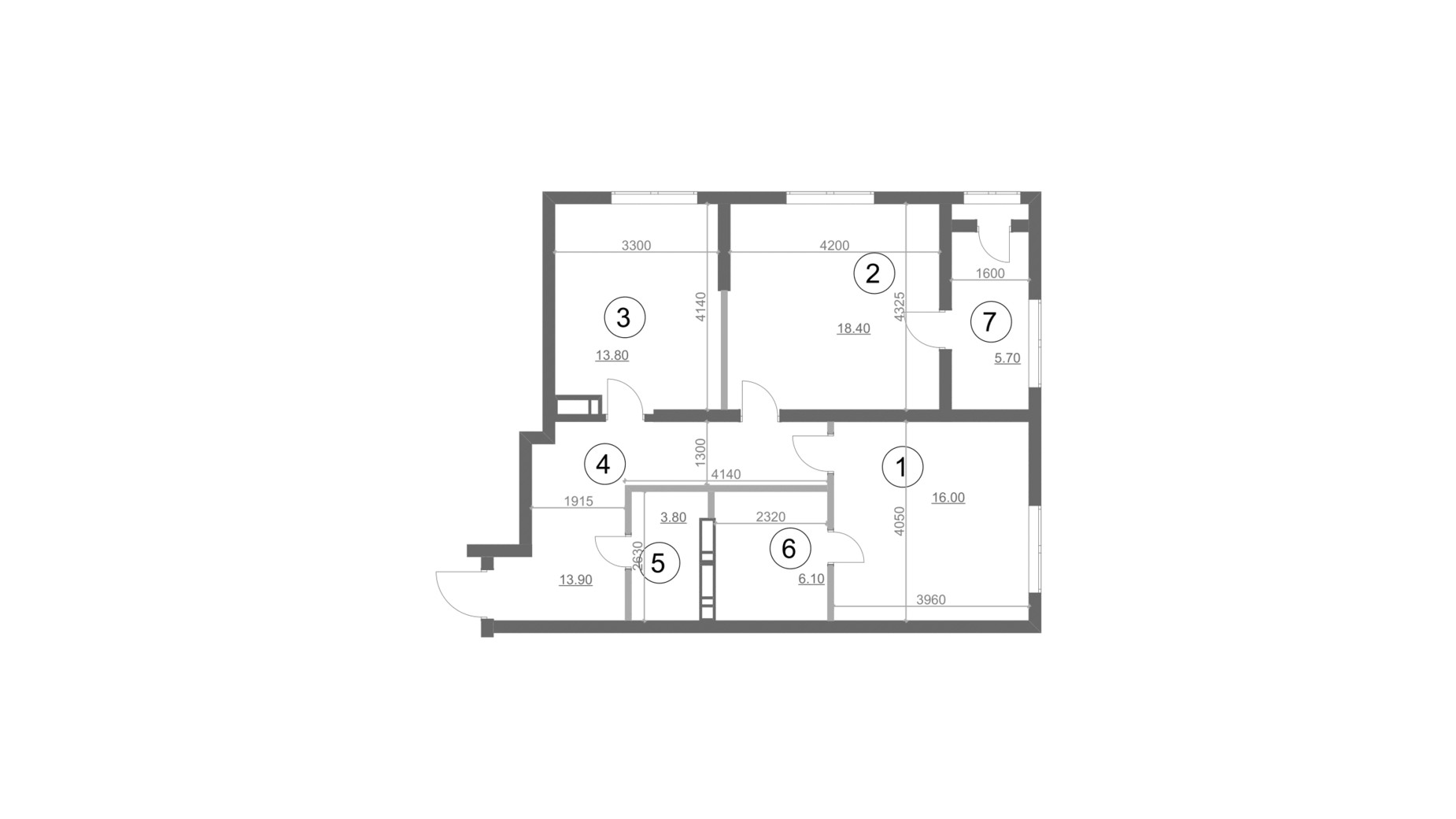 Планировка 2-комнатной квартиры в ЖК Greenville Park 77.7 м², фото 214324