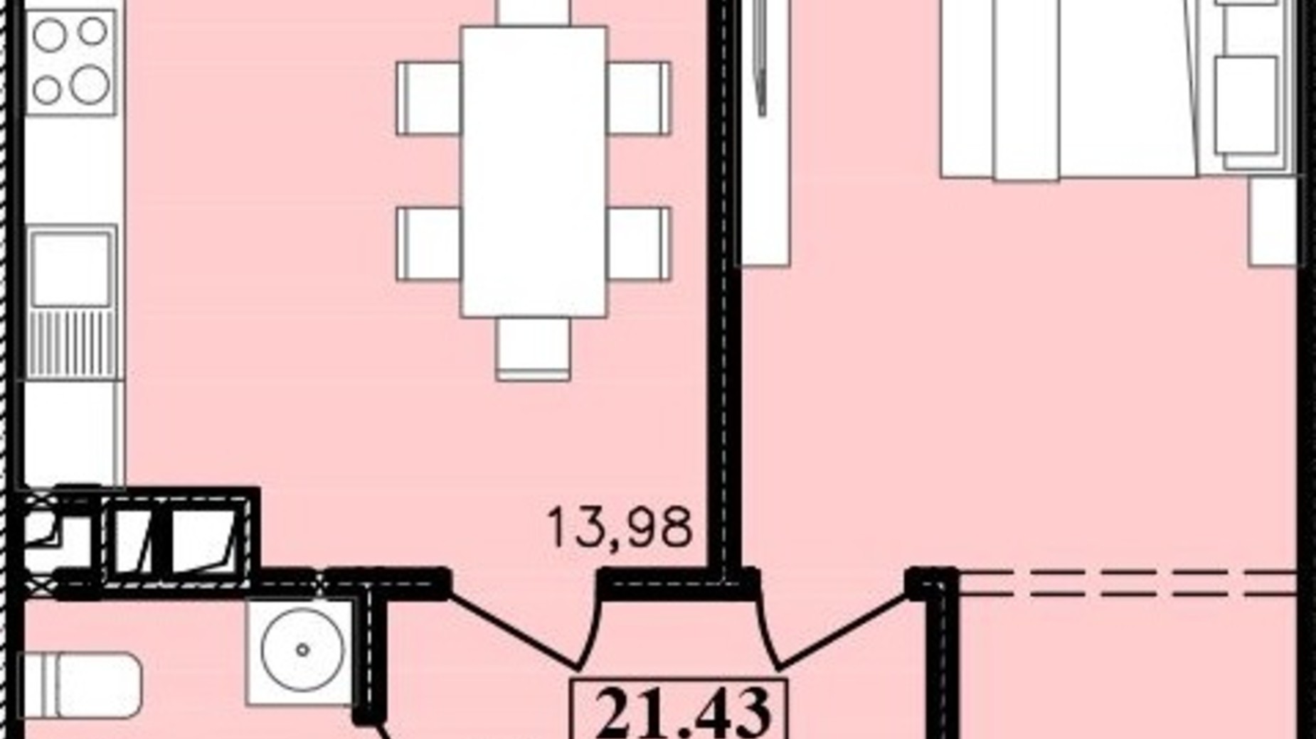 Планировка 1-комнатной квартиры в ЖК Modern 51.21 м², фото 214650