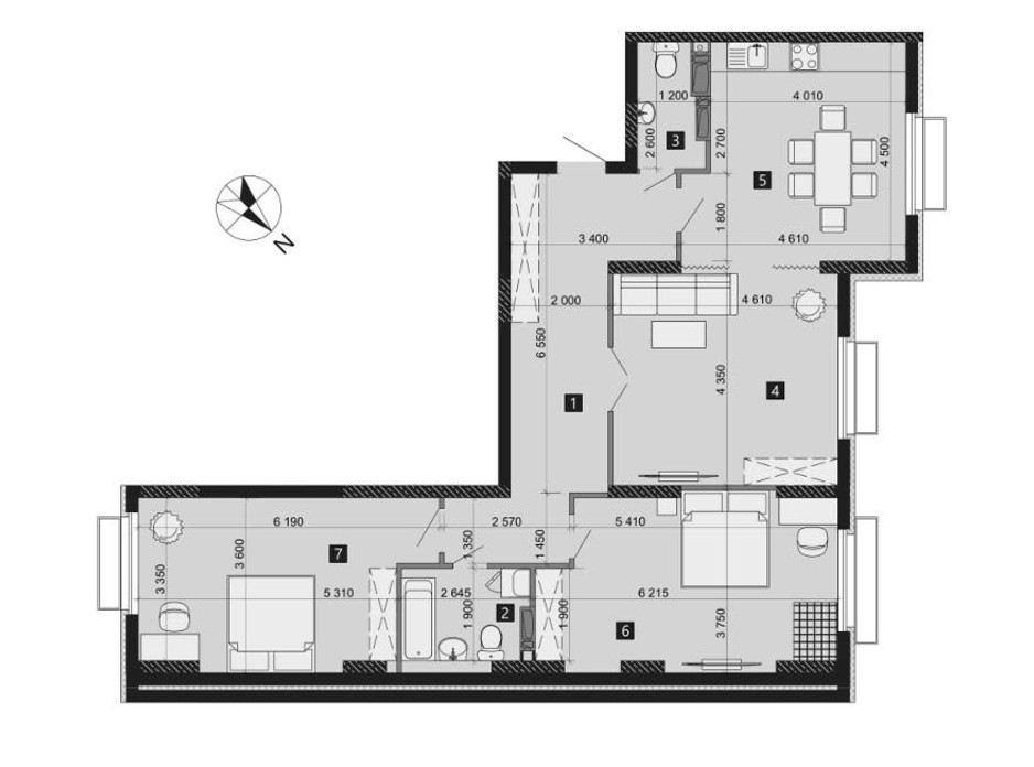 Планировка 3-комнатной квартиры в ЖК Liko-Grad Perfect Town 106.69 м², фото 214958 Планировка 3-комнатной квартиры в ЖК Liko-Grad Perfect Town 106.69 м², фото 214958