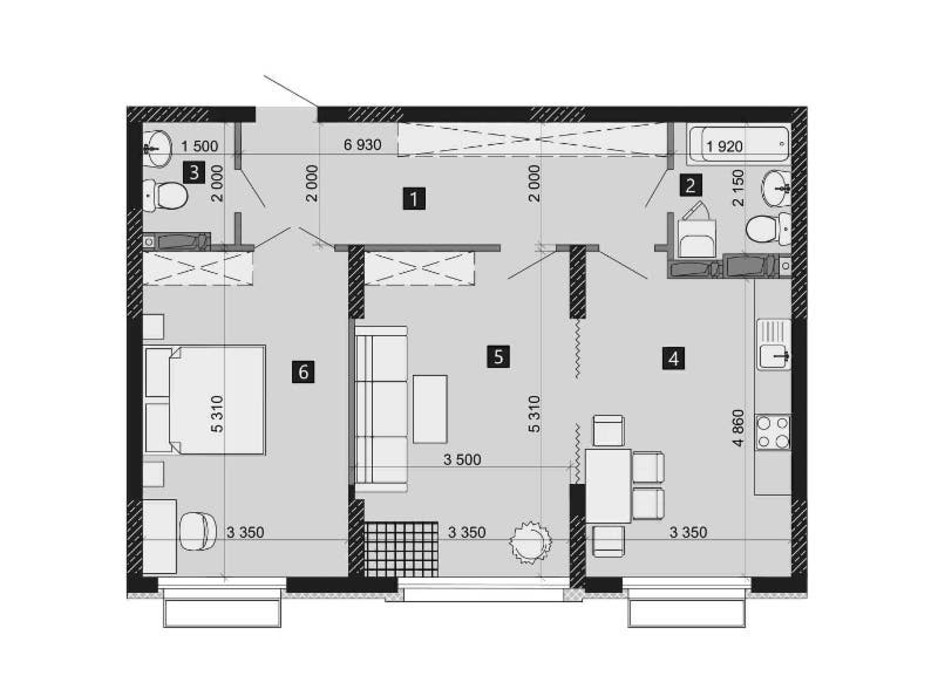 Планировка 2-комнатной квартиры в ЖК Liko-Grad Perfect Town 73.46 м², фото 214960 Планировка 2-комнатной квартиры в ЖК Liko-Grad Perfect Town 73.46 м², фото 214960