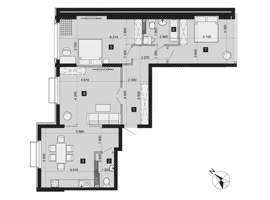 Планировка 3-комнатной квартиры в ЖК Liko-Grad Perfect Town 96.81 м², фото 214967 Планировка 3-комнатной квартиры в ЖК Liko-Grad Perfect Town 96.81 м², фото 214967