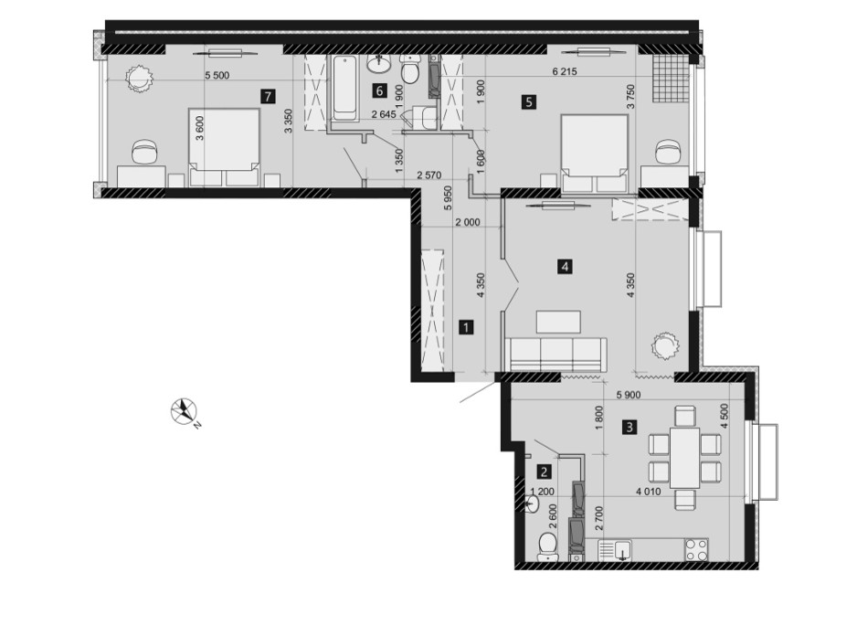 Планировка 3-комнатной квартиры в ЖК Liko-Grad Perfect Town 101.63 м², фото 214979 Планировка 3-комнатной квартиры в ЖК Liko-Grad Perfect Town 101.63 м², фото 214979