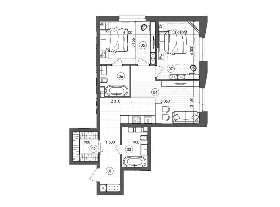 Планування 2-кімнатної квартири в ЖК Krauss Gallery 70.16 м², фото 215719 Планування 2-кімнатної квартири в ЖК Krauss Gallery 70.16 м², фото 215719